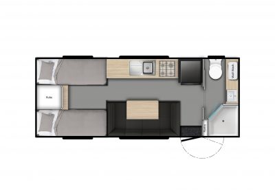 19'6" with Club Lounge and Single Beds